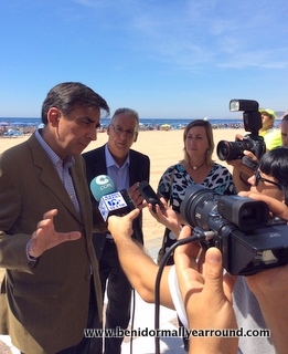Press conference along Levante beach