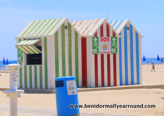 coloured first aid huts