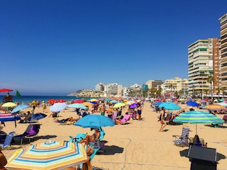 Busy Levante beach