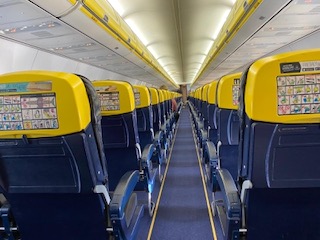 Virtually empty Ryanair flight