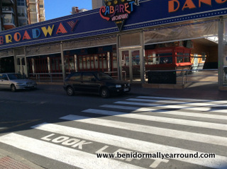 zebra infront of broadway
