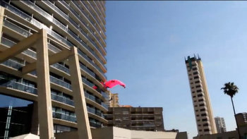 Hitting the side of the hotel