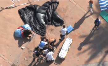 Paramedics attending injured jumper