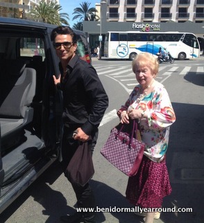 Actor Jake Canuso with Elsie Kelly during filming