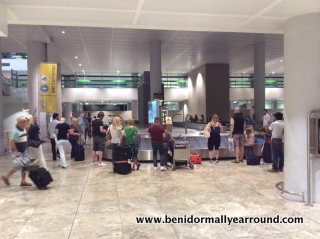 Busy arrivals hall at Alicante airport
