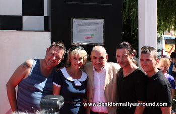 Plaque presentation together with benidorm cast members