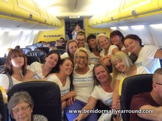 Party group on Ryanair flight