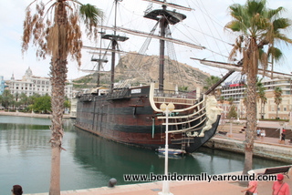 18th century ship in Alicante port